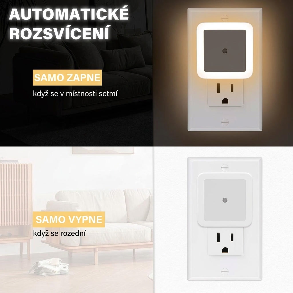 Noctia™ — LED noční světlo do zásuvky (6 ks)